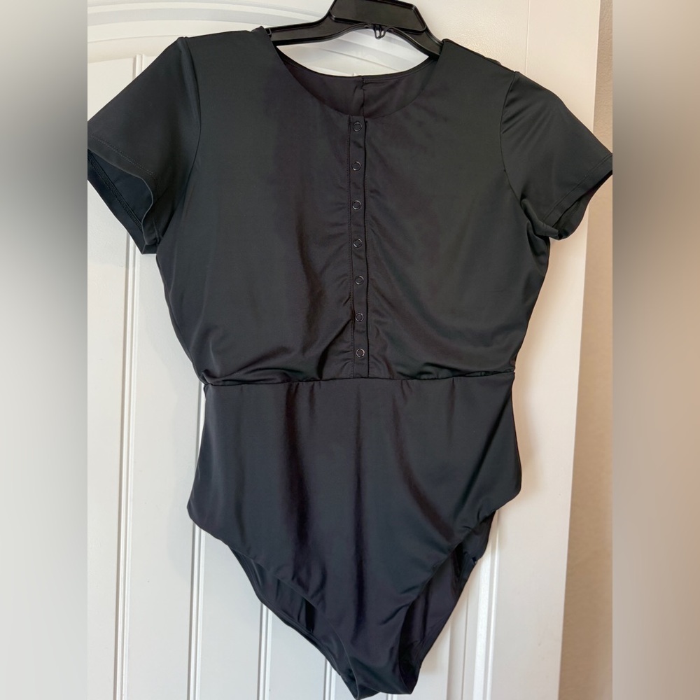 Andie Black Swim The Augusta Snap-Front One Piece Swimsuit - Black - XL
